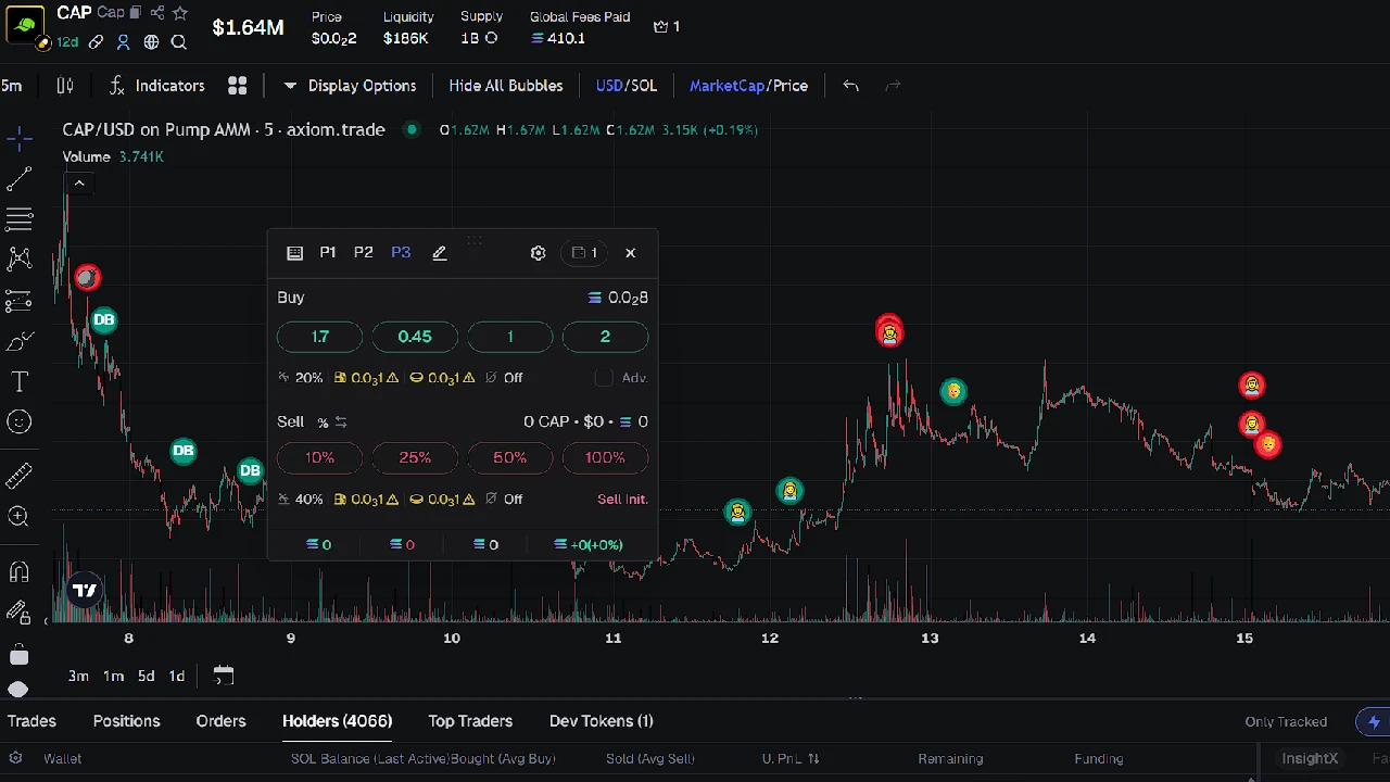 Coin Page on Axiom Trade