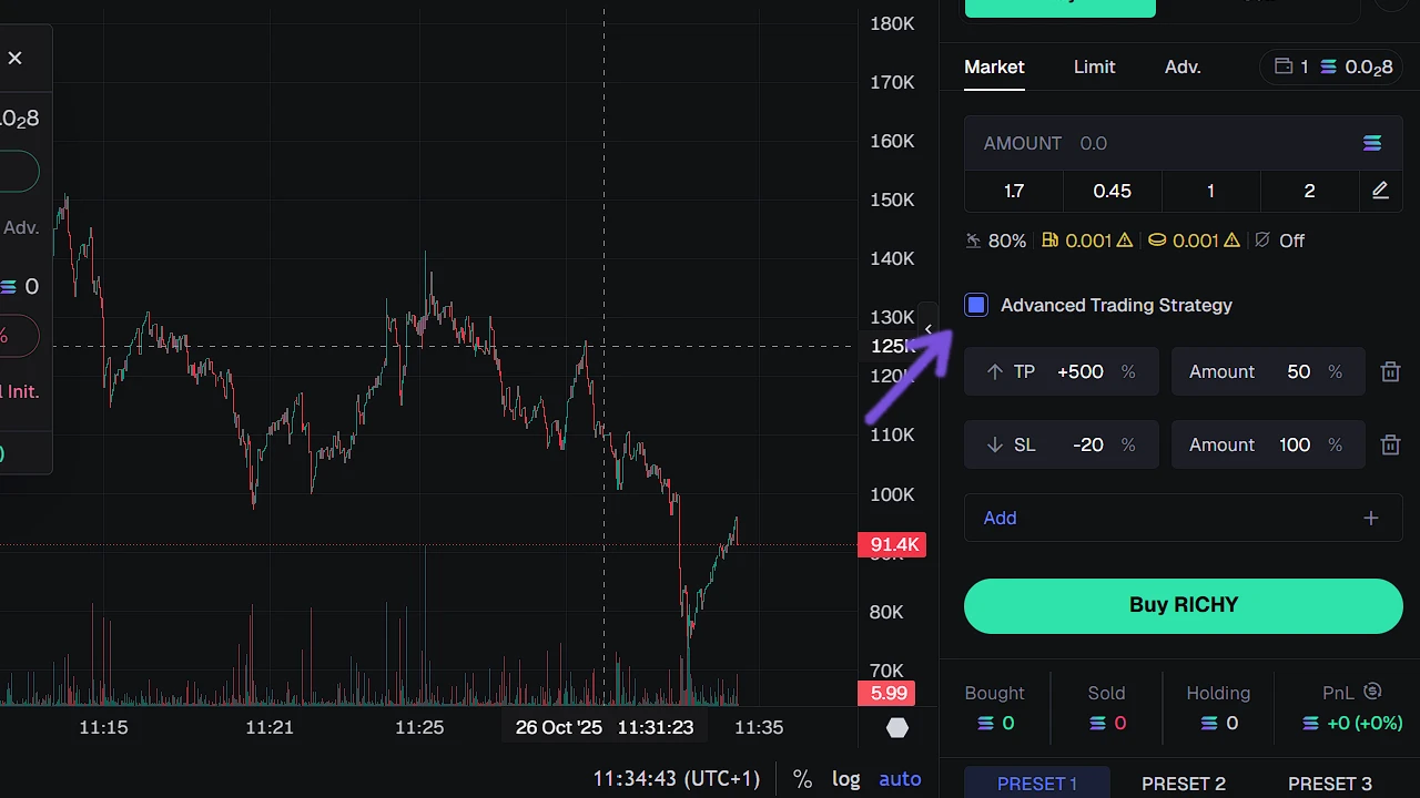 How to activate Stop-loss (SL) and Take-profit (TP) on Axiom Trade