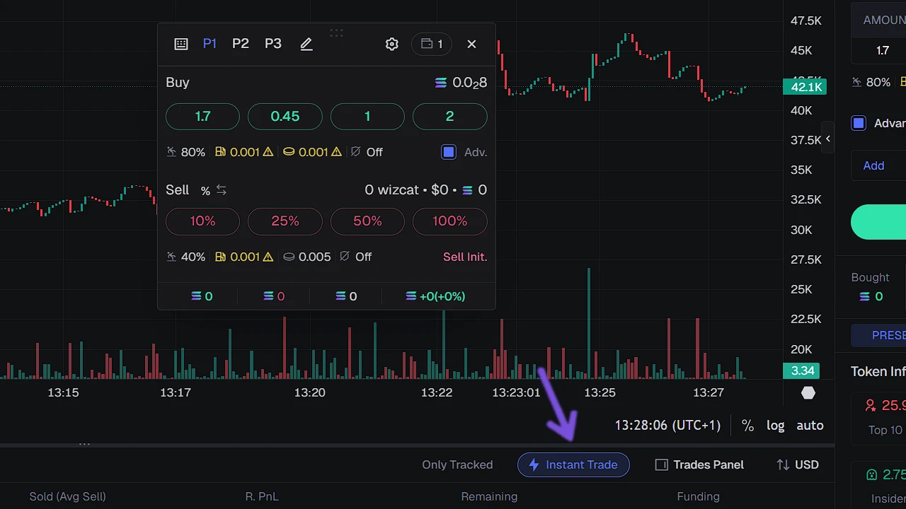 activate Instant Trade on Axiom Trade